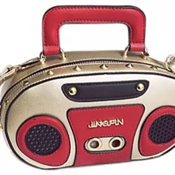 Tape Shaped Retro Shoulder Bag Radio Recorder PU Crossbody Bag