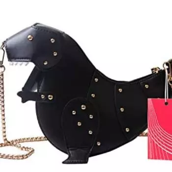 Black Dinosaur Crossbody Leather Rivet Purse & Handbag